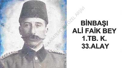 Binbaşı Ali Faik Bey Kokartı